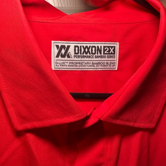 Dixxon bamboo blend short sleeve button up XXL EUC red orange - Picture 3 of 4